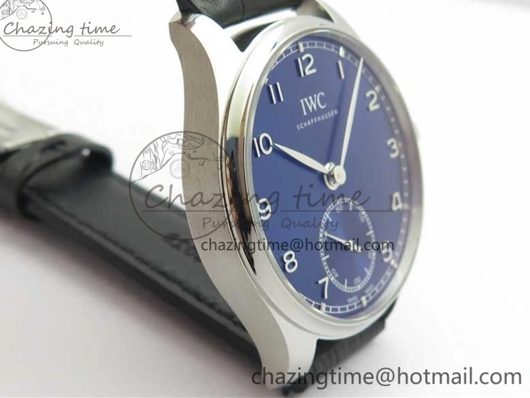 MIROTIME 0502 TimelessDesign Portuguese IW358304 ZF 1:1 Best Edition SS Blue Dial on Leather Strap A 7078